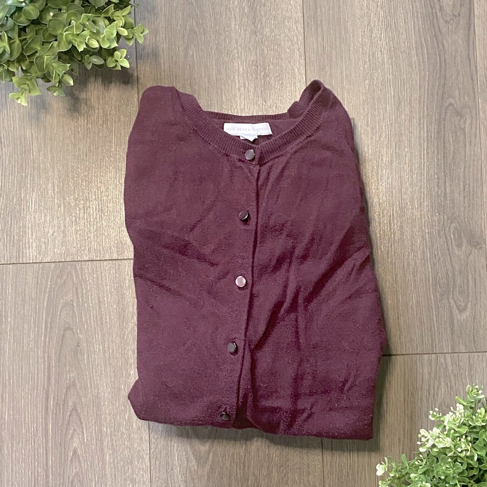 New York Company Maroon Cardigan, L